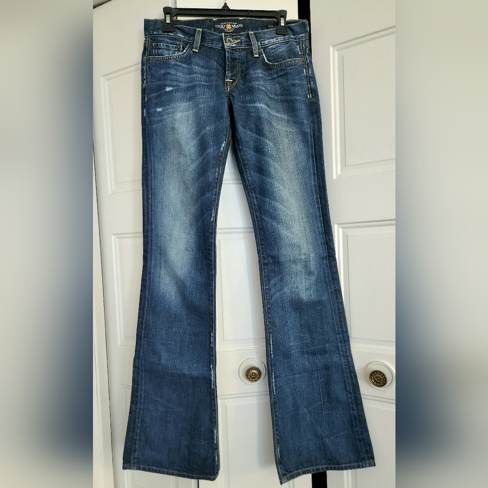 LUCKY BRAND LIL MAGGIE 21 LOW RISE FLARE JEANS, 4/27 x 35"